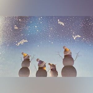 Snowman Greeting Card with Starry Sky. Printed by Equality Fund.